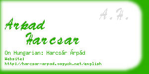 arpad harcsar business card